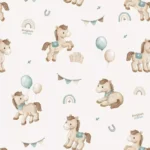 Bamboo Baby Pillow 25x30 cm - PONIES - Image 3