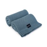 Knitted Bamboo Blanket Pure - OCEAN BLUE
