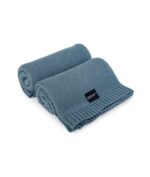 Knitted Bamboo Blanket Pure - OCEAN BLUE