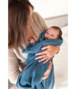 Knitted Bamboo Blanket Pure - OCEAN BLUE - Image 3