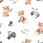 Bamboo Car Seat Blanket - RETRO FOX - Image 4